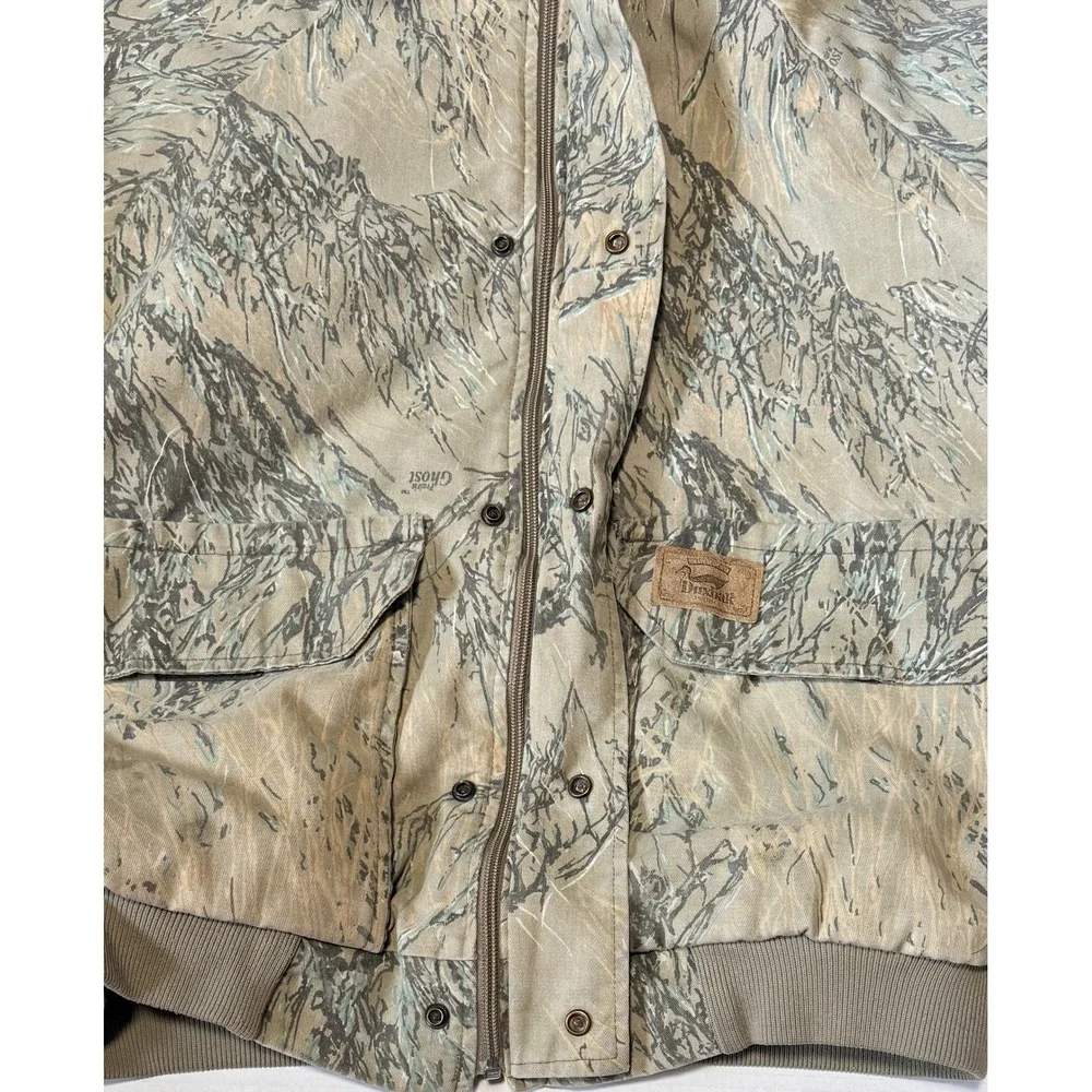 DUXBAK - Men's Hunting Jacket - Prairie Ghost Camo Insulated Hooded Bomber Large